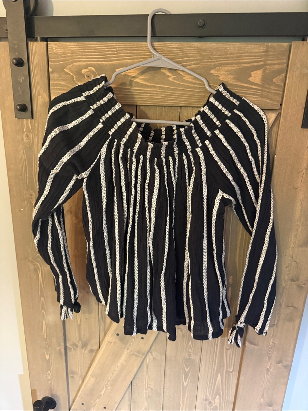 Rip Curl Girls Navy & White Striped Off-Shoulder Top